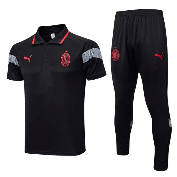 Polo AC Milan Conjunto Completo 2023 2024 Negro